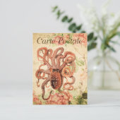 モダンヴィンテージフランスのコラージュはがき ポストカード (スタンド正面)