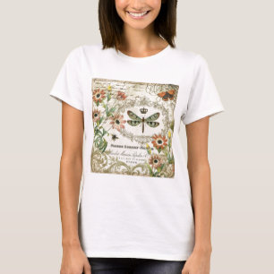 モダンヴィンテージフランスのトンボ Tシャツ