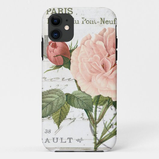 モダンヴィンテージフランスのバラ Case-Mate iPhoneケース (裏面)