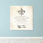 モダンヴィンテージフランスのビストロ キャンバスプリント (インサイチュ (ウッドフロア))