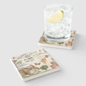 モダンヴィンテージフランスのファームハウスガーデンラビット ストーンコースター (横)