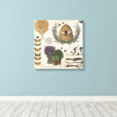 モダンヴィンテージフランスのファームハウスビー キャンバスプリント (インサイチュ (ウッドフロア))