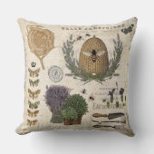 モダンヴィンテージフランスのファームハウスビー クッション (正面)