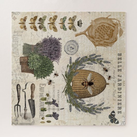 モダンヴィンテージフランスのファームハウスビー ジグソーパズル (横)