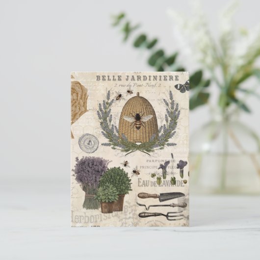 モダンヴィンテージフランスのファームハウスビー ポストカード (スタンド正面)