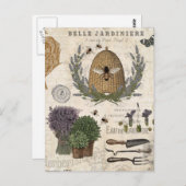 モダンヴィンテージフランスのファームハウスビー ポストカード (正面/裏面)