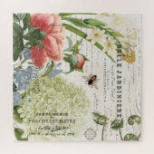 モダンヴィンテージフランスのフローラガーデンパズル ジグソーパズル (横)