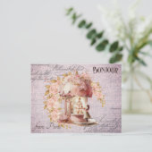 モダンヴィンテージフランスのフローラパリカフェ ポストカード (スタンド正面)