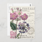 モダンヴィンテージフランスのフローラ ポストカード (正面/裏面)