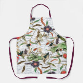 モダンヴィンテージフランスのミツバチと花 エプロン (正面)