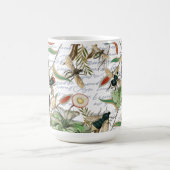 モダンヴィンテージフランスのミツバチと花 コーヒーマグカップ (中央)