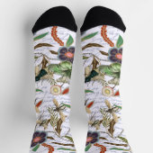 モダンヴィンテージフランスのミツバチと花 ソックス (上部)