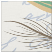 モダンヴィンテージフランスのミツバチと花 ファブリック (クローズアップ)