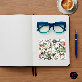 モダンヴィンテージフランスのミツバチと花 ポストカード