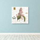 モダンヴィンテージフランスのライラック キャンバスプリント (インサイチュ (ウッドフロア))