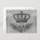 モダンヴィンテージフランスの冠 ポストカード (正面/裏面)