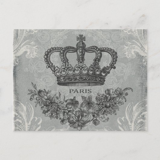 モダンヴィンテージフランスの冠 ポストカード (正面)