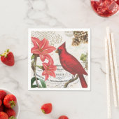 モダンヴィンテージフランスの冬（鳥）ショウジョウコウカンチョウ スタンダードカクテルナプキン (インサイチュ)