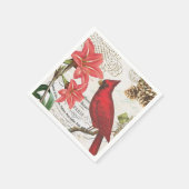 モダンヴィンテージフランスの冬（鳥）ショウジョウコウカンチョウ スタンダードカクテルナプキン (角)