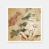 モダンヴィンテージフランスの台本 スタンダードカクテルナプキン (正面)