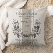 モダンヴィンテージフランスの嚢ワイン装飾用クッション クッション (ブランケット)