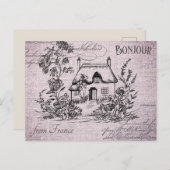 モダンヴィンテージフランスの国コテージ ポストカード (正面/裏面)