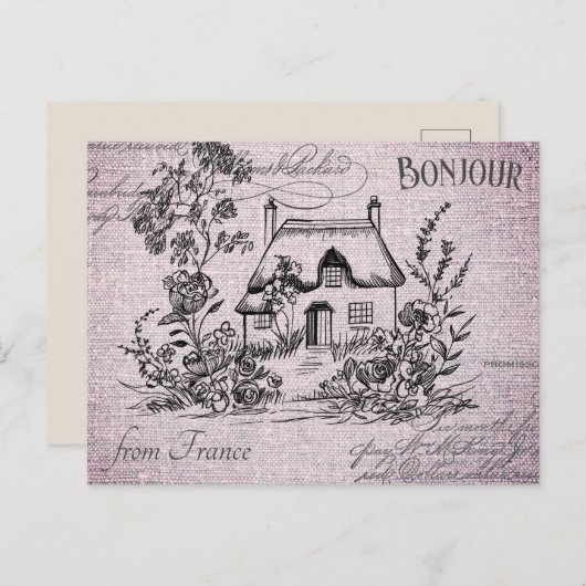 モダンヴィンテージフランスの国コテージ ポストカード (正面/裏面)