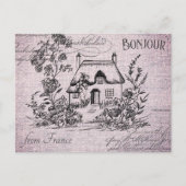 モダンヴィンテージフランスの国コテージ ポストカード (正面)