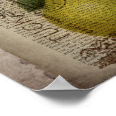 モダンヴィンテージフランスの植物性プリントフルーツ梨 ポスター (角)