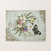 モダンヴィンテージフランスの蝶パズル ジグソーパズル (横)