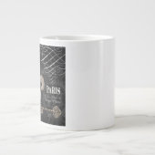 モダンヴィンテージフランスの（紋章の）フラ・ダ・リ ジャンボコーヒーマグカップ (正面)