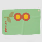 モダンヴィンテージフローラかわいい ゴルフタオル (横)