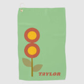 モダンヴィンテージフローラかわいい ゴルフタオル (正面)