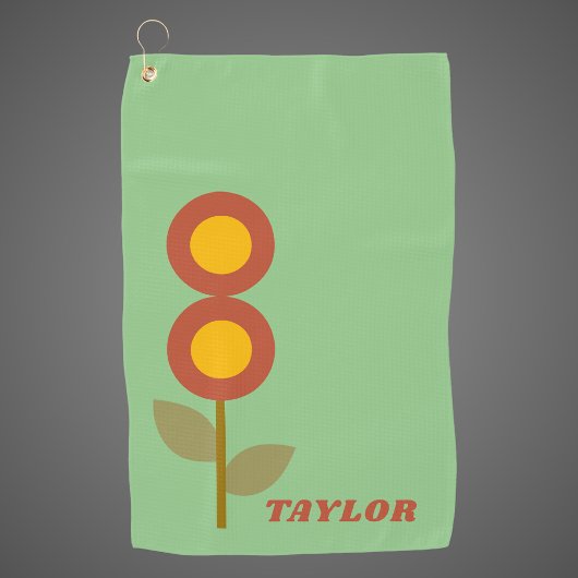 モダンヴィンテージフローラかわいい ゴルフタオル