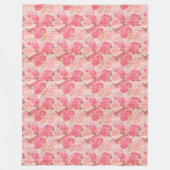 モダンヴィンテージフローラオンウッドトレンディー人気がある フリースブランケット (正面)