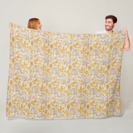 モダンヴィンテージフローラオンウッドトレンディー人気がある フリースブランケット (インサイチュ)