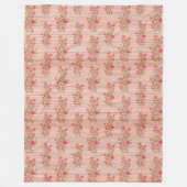 モダンヴィンテージフローラオンウッドトレンディー人気がある フリースブランケット (正面)