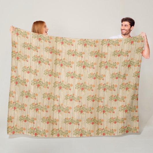 モダンヴィンテージフローラオンウッドトレンディー人気がある フリースブランケット (インサイチュ)