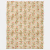 モダンヴィンテージフローラオンウッドトレンディー人気がある フリースブランケット (正面)