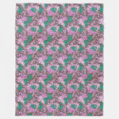 モダンヴィンテージフローラオンウッドトレンディー人気がある フリースブランケット (正面)