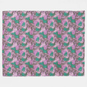 モダンヴィンテージフローラオンウッドトレンディー人気がある フリースブランケット (正面(横))