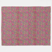 モダンヴィンテージフローラオンウッドトレンディー人気がある フリースブランケット (正面(横))