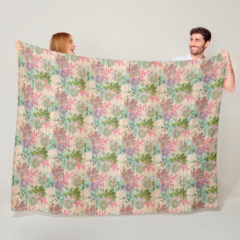 モダンヴィンテージフローラオンウッドトレンディー人気がある フリースブランケット