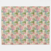 モダンヴィンテージフローラオンウッドトレンディー人気がある フリースブランケット (正面(横))