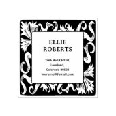 モダンヴィンテージフローラ名前をカスタムする差出人住所 ラバースタンプ (インプリント)