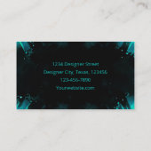 モダンヴィンテージブエレガントラックティール（緑がかった色）水彩 名刺 (裏面)