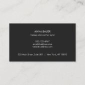 モダンヴィンテージブラックと金ゴールドのシークインストライプの 名刺 (裏面)