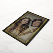 モダンヴィンテージブラックと金ゴールド50周年記念 箔招待状 (回転した状態)