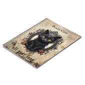 モダンヴィンテージブラックキャットオールド紙カスタム引用文 ノートブック (左側)