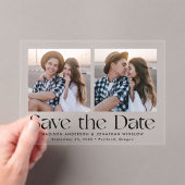 モダンヴィンテージブラック写真保存日時 アクリル招待状 (インサイチュ (ポータブル))